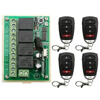 FYZ1369 433M Universal Wireless Remote Control Switch Receiving Module with RF Distant Transmitting Remote Control 4pcs