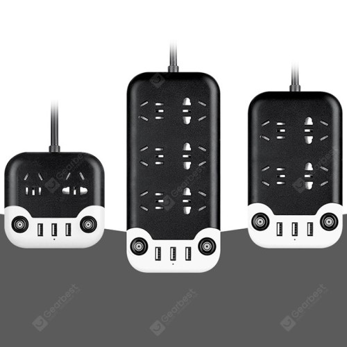 Smart Strip Multi-function Long-line Household Socket Plug Converter Cute With Switch USB Power Plug-in Board